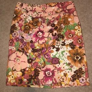J Crew Pink Floral Skirt Size 8